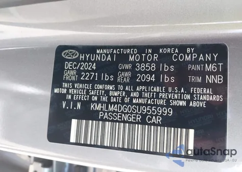 2025 Hyundai Elantra Sel Sport z USA, uszkodzony, nr VIN KMHLM4DG0SU955999